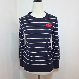 Banana Republic Italian Yarn Merino Wool Crewneck Pullover Striped Sweater XS